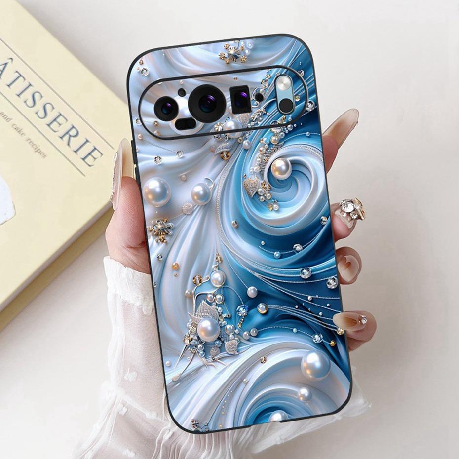 Fashion Painting Phone Case For Google Pixel 9 Pro 9A Black Silicone Soft Cover For Google Pixel9 9A 9Pro Cases Bumpers