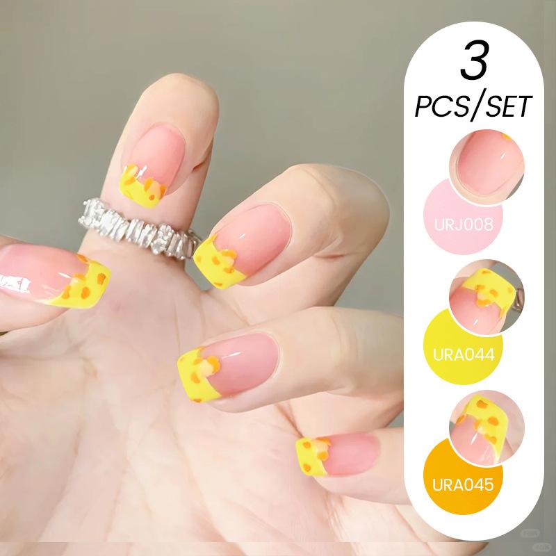 Nail Art Buz Şeffaf 3 Adet Tırnak Cilası Tutkalı Seti, Popüler Nude Beyazlatıcı Toz Şeffaf Tırnak Cilası Tutkalı