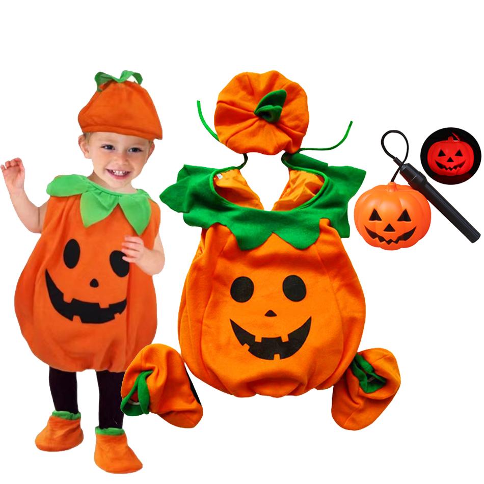 Boy Girls Pumpkin Halloween Vestidos Party Costume Children Romper Infant Kids Jumpsuit Carnival Party Cosplay Children Clothes