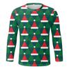 Summer Round Neck Christmas 3D Print Top Fashionable Casual Long Sleeved Men's T-shirts