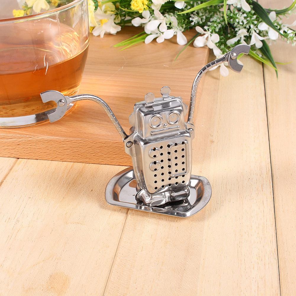 Cute Tea Infuser, Stainless Steel Loose Tea Leaf Infuser Filter Diffuser Herbal Spice Robot Shape Tea Brewing Accessories