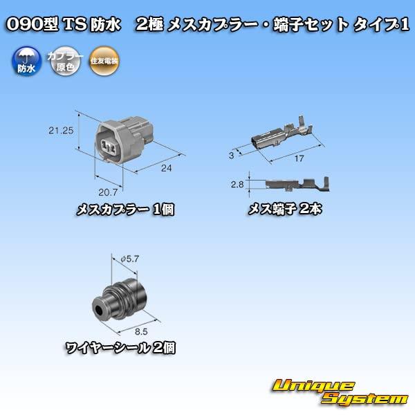 Sumitomo Wiring Systems 090 type TS waterproof 2-pole female coupler/terminal