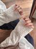 Women's White Lace Patchwork Sailboat Embroidered Long Sleeve T-shirt - Korean Style Early Autumn Versatile Top