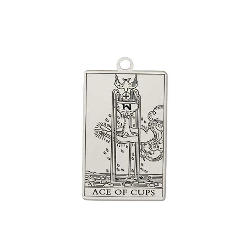 Dawapara The Suit of Cups Minor Arcana Tarot Cards Pendant for Necklaces Earrings Stainless Steel Charms for Jewelry Making