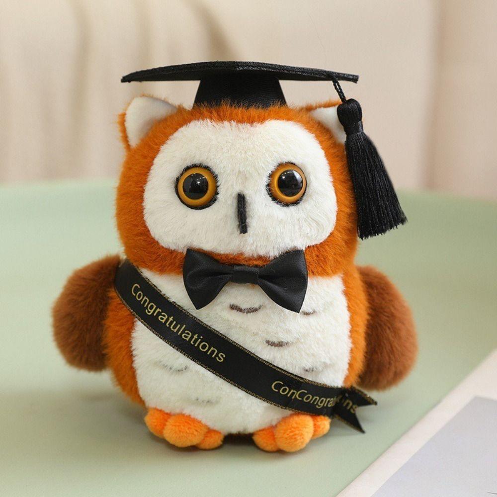 Soft Cozy Stuffed Animal Toy 16cm Size Graduate Plush Dolls Kawaii Owl Plush Toy Graduation Gift