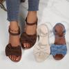 Fashion Summer Newborn Baby Shoes Retro Leather Casual Open Toe Sandals Lace Bowknot Party Princess Shoes Toddler First Walkers
