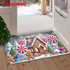 1pc Ultra-Soft Gingerbread House Rug Suitable for Living Room, Bedroom, Kitchen - Non-Slip Machine Washable Floor Mat with Gingerbread Cookie, Fade-Re