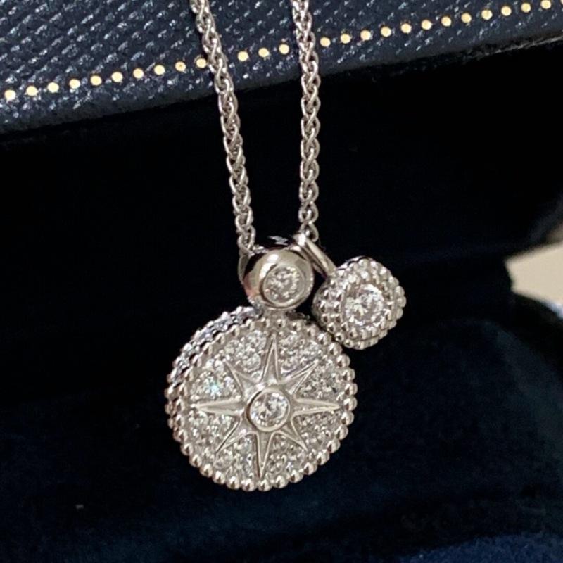 High Quality Dazzling Full Diamond Octagonal Star Necklace Earrings Ring Exquisite Round Elegant Fashion Jewelry Sets