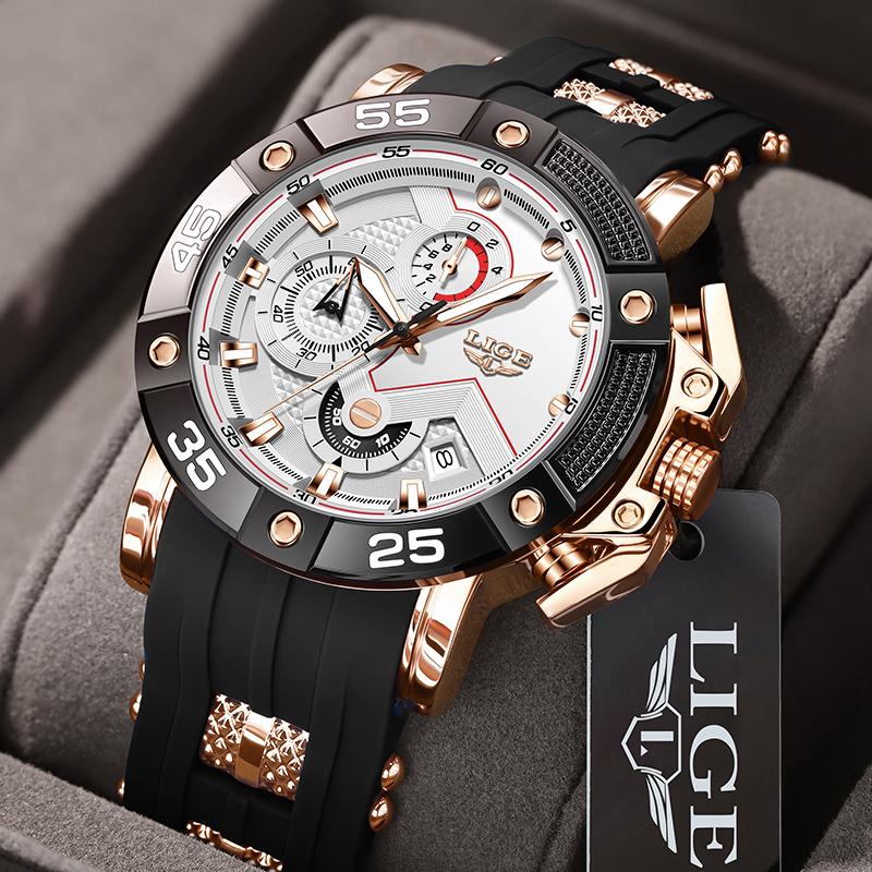Fashion Silicone Watch For Men Military Sports Waterproof Men's Quartz Wristwatches Casual Quartz Chronograph Montre Homme