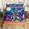 Tegneserie Astronaut Dynebetræk Sæt Måne Skyer Stjerneklar Himmel Dynebetræk Mikrofiber Galakse Sengetøjssæt Twin King Til Drenge Piger Gave