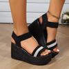 Damen Plateau Sandalen 2024 Sommer Peep Toe Keile Übergröße Schuhe für Damen Bequeme Neuer Trend Outdoor Freizeit Sandalen Damen