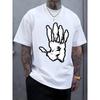 European Size Palm Silhouette Print Men'S Shirt, Casual Short Sleeve Crew Neck T-Shirt for Summer And Spring, Men'S Summer Outdoor Apparel