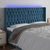 3124448 vidaXL LED Headboard Dark Blue 183x16x118-128 Cm Velvet