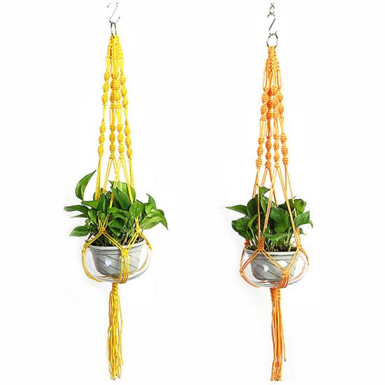 Appendini per piante Vaso per fiori colorato Borsa a rete intrecciata a mano Supporto appeso Decorazione per la casa