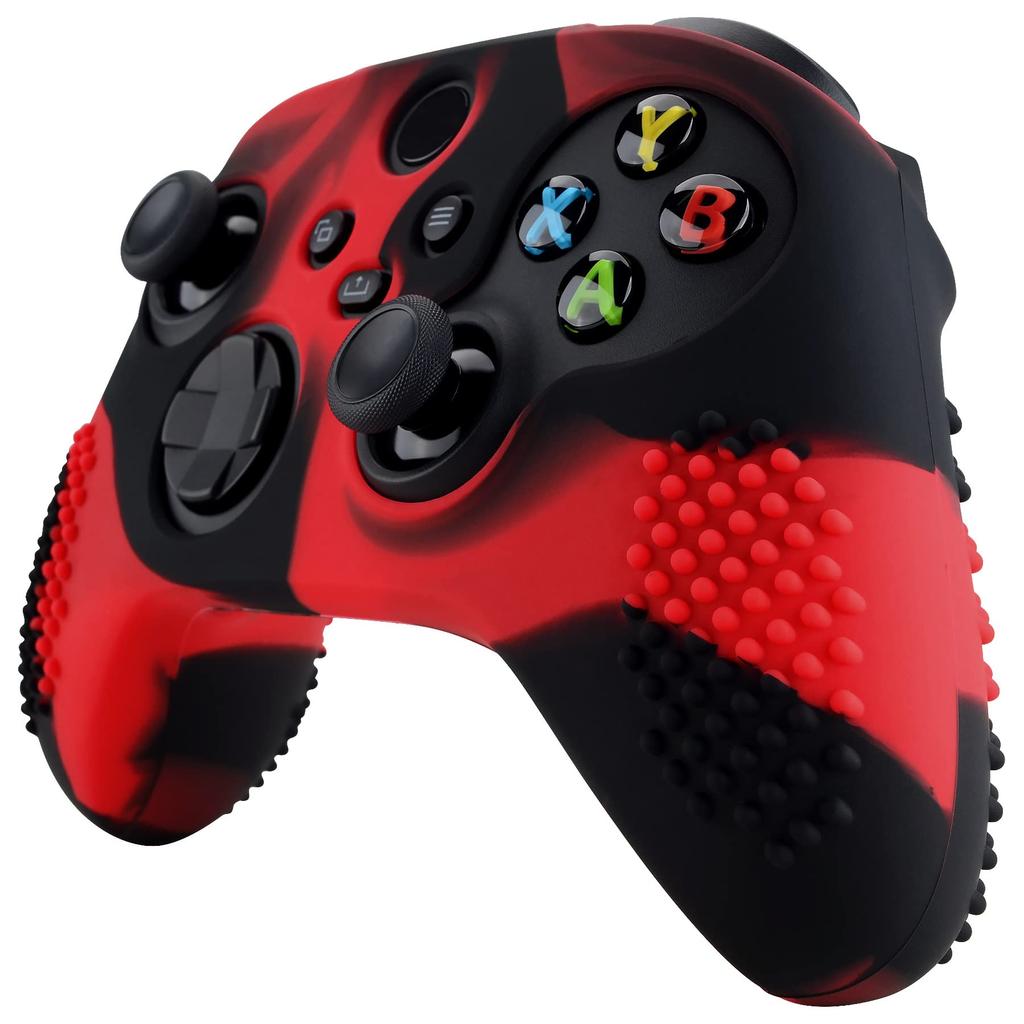 eXtremeRate PlayVital 3D Studded Xbox Series Controller Silicone Cover Skin with 6 Black Thumb Grip Soft Rubber Case Protector for Xbox Core Wireless