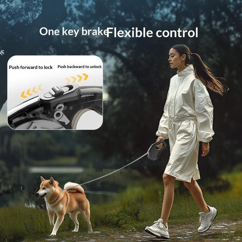Ergonomic Grip Retractable Dog Leashes with Automatic Durability and Easyly Control for Effortlessly Handling