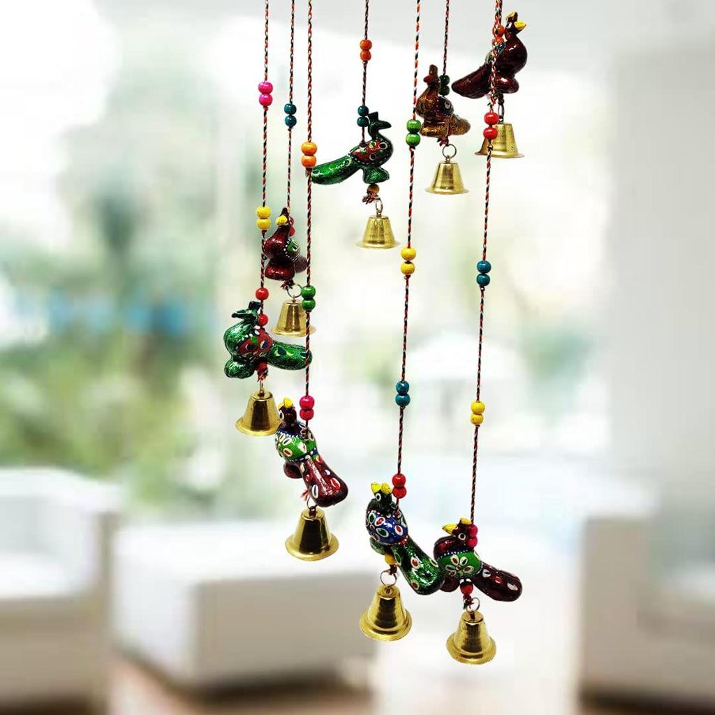 Plastic Handcrafted Recycled Material Peacock Rajasthani Door/Wall Hanging Decorative Showpiece