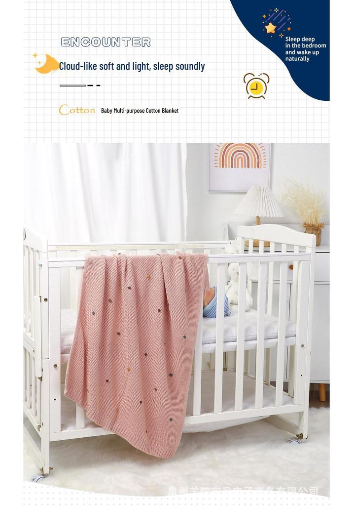 Hot-Selling Cotton Crochet Baby Swaddle & Stroller Blanket for Spring/Summer