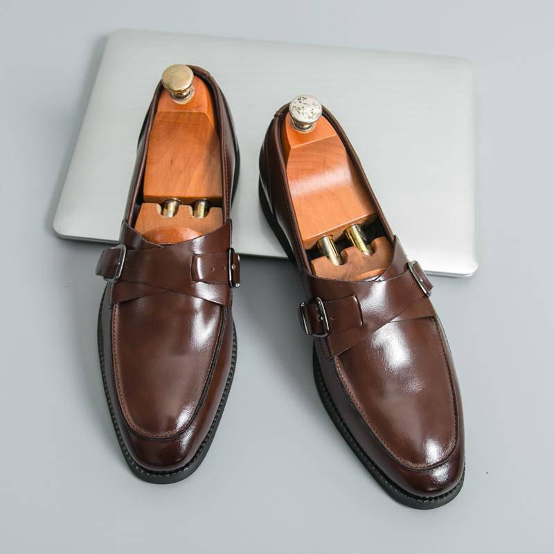 Fashion Men's Loafers Luxury Brand Leather Dress Shoes Breathable Slip-On Solid Formal Casual Shoes Handmade Designer Men Shoes Mocassin