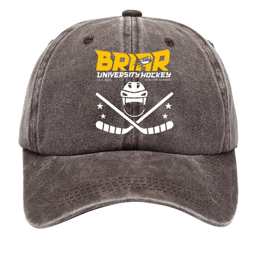 Washed Cotton Baseball Cap Vintage Soft Top Denim Hat Adjustable Strap Printed Design College League Sports Style Unstructured Fit