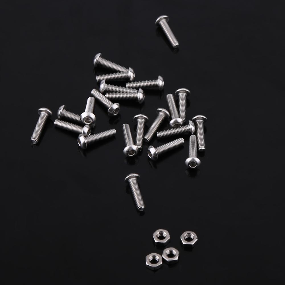 300pcs M3 Stainless Steel Button Head Hex Socket Screws Assortment Kit with Nuts