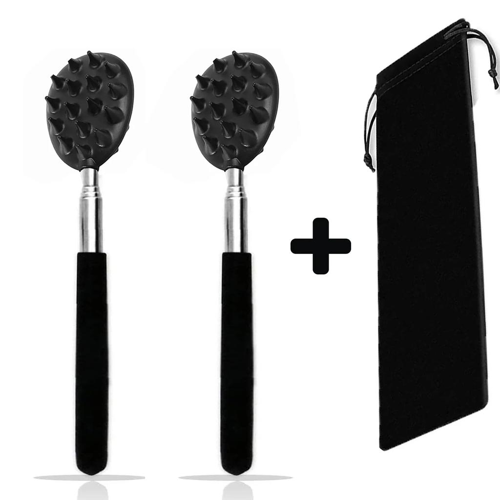 Extendable Cactus Back Scratcher with 1/4-inch & 1/2-inch Spikes, Retractable One-Hand Itch Stick for Men & Women, Durable PVC