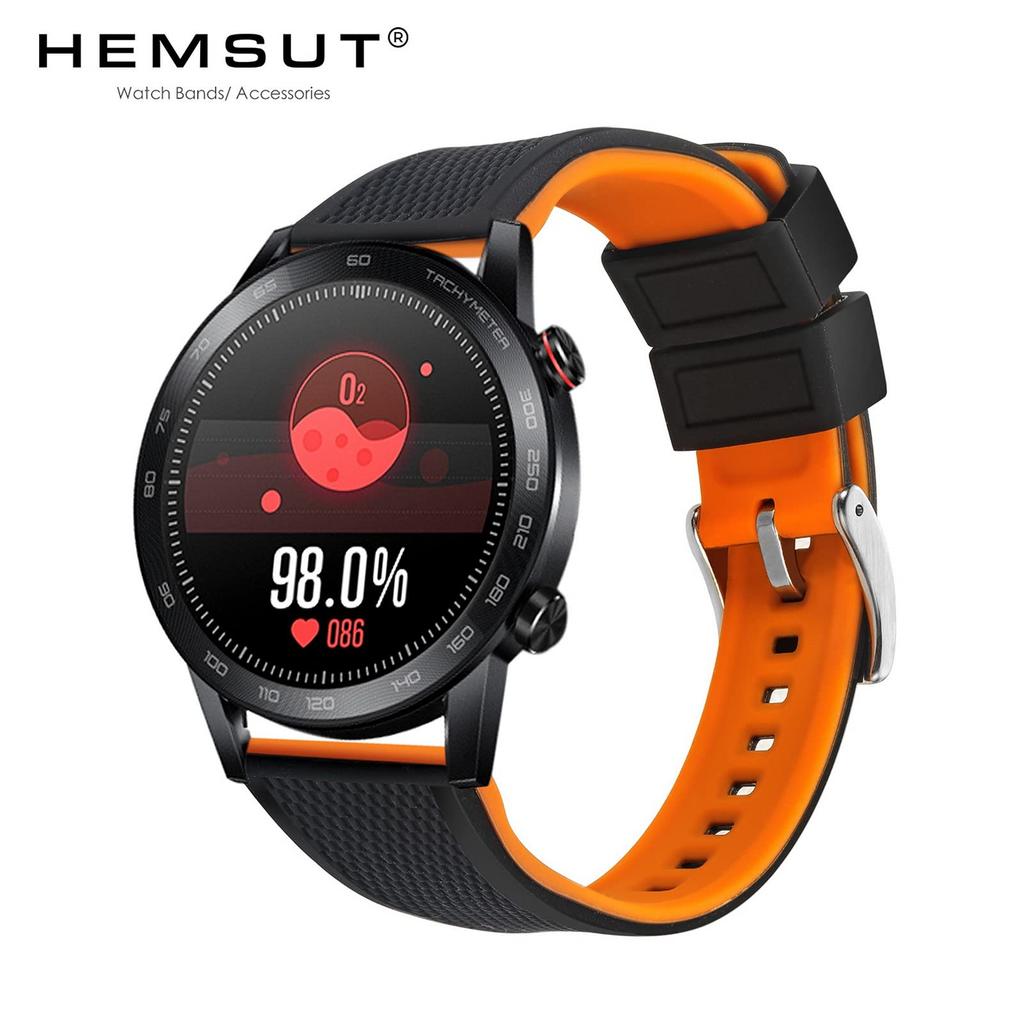 Hemsut Silicone Watch Quick Release Rubber Soft Replacement 10 Colors Available Band, 18mm, 20mm, 22mm, Strap, Strap,