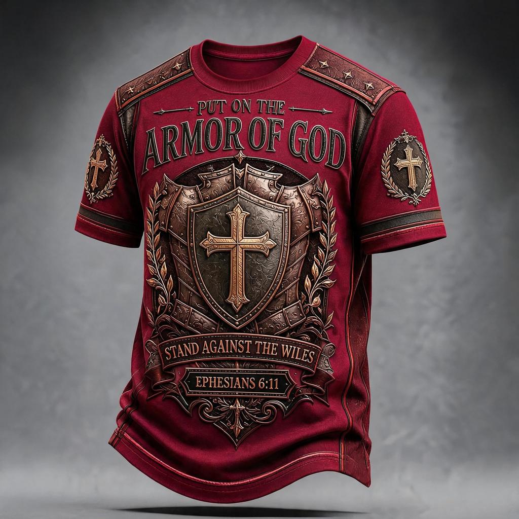 Men's Printed Neck Short Sleeve T-Shirt