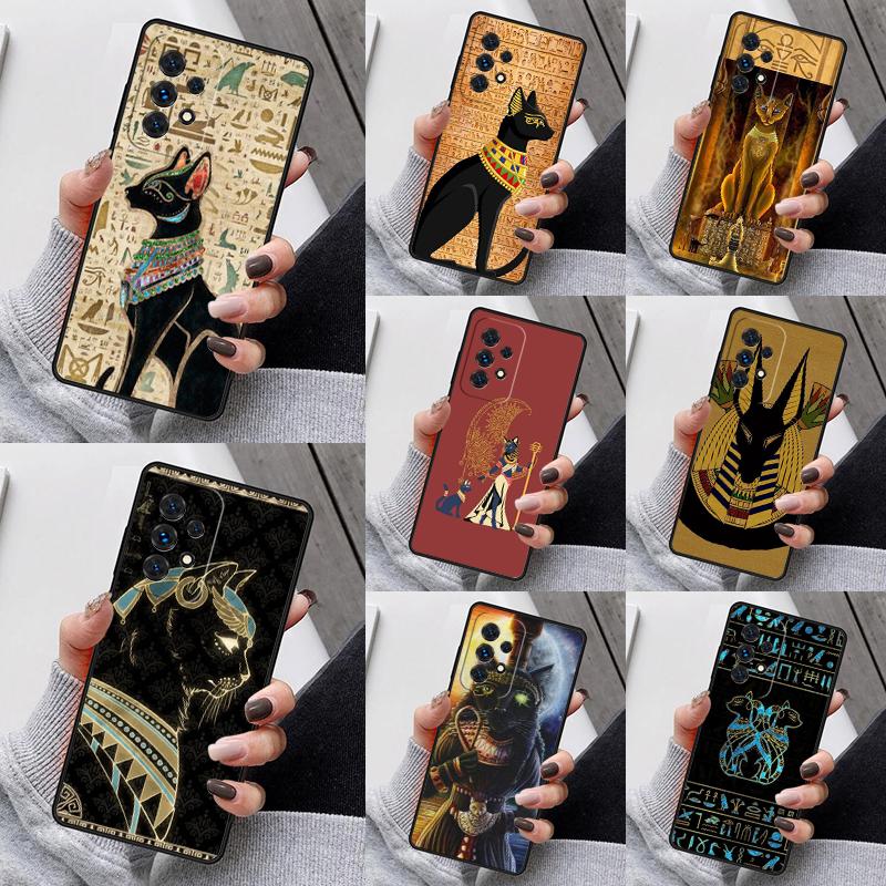 Egypt Nefertiti Anubis Phone Case For Samsung Galaxy S25 S23 S30 S8 S21 S20 FE S24 S22 Note 10 20 S8 Plus Lite Ultra