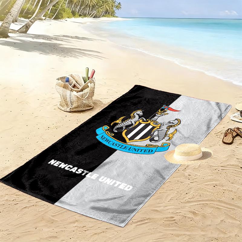 Newcastle United Logo Aufdruck Strandtuch, Großes Weiches Schnelltrocknendes Handtuch für Strand Camping Schwimmen
