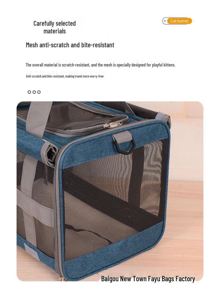 Portable Large Capacity Pet Bag - Breathable & Foldable Handbag for Cats and Dogs, Universal for All Seasons