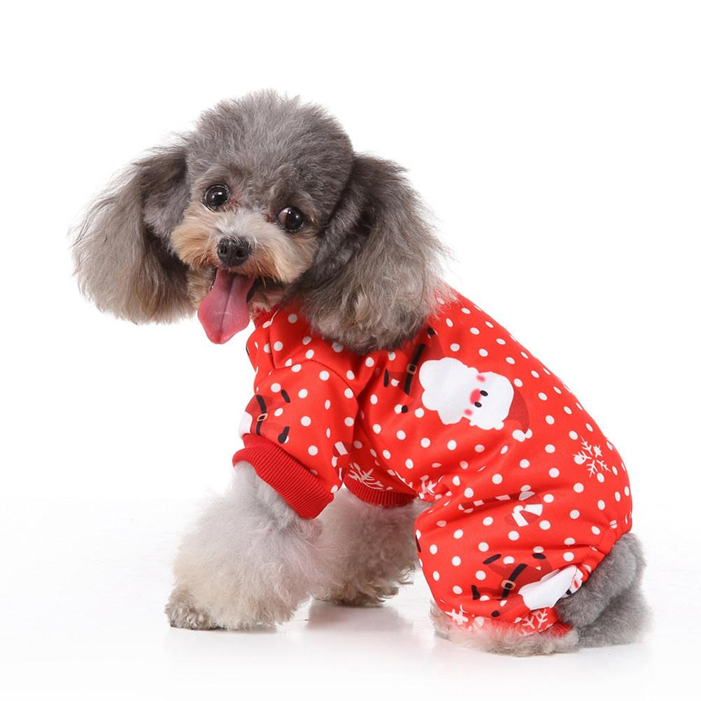 

Pet Christmas Cloth Cute Santa Pattern Dog Clothes for Outdoor Walking Jogging Party Events Small Dog Apparel Size S XL