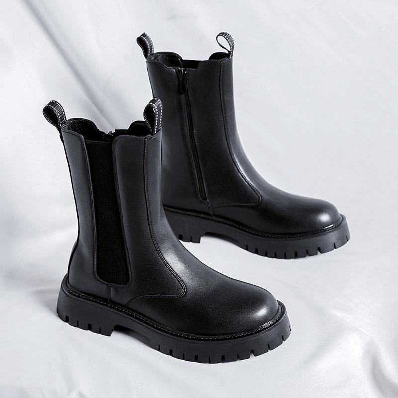 Autumn 2024 Men's Trendy Thick-Sole High-Top Chelsea Martin Boots