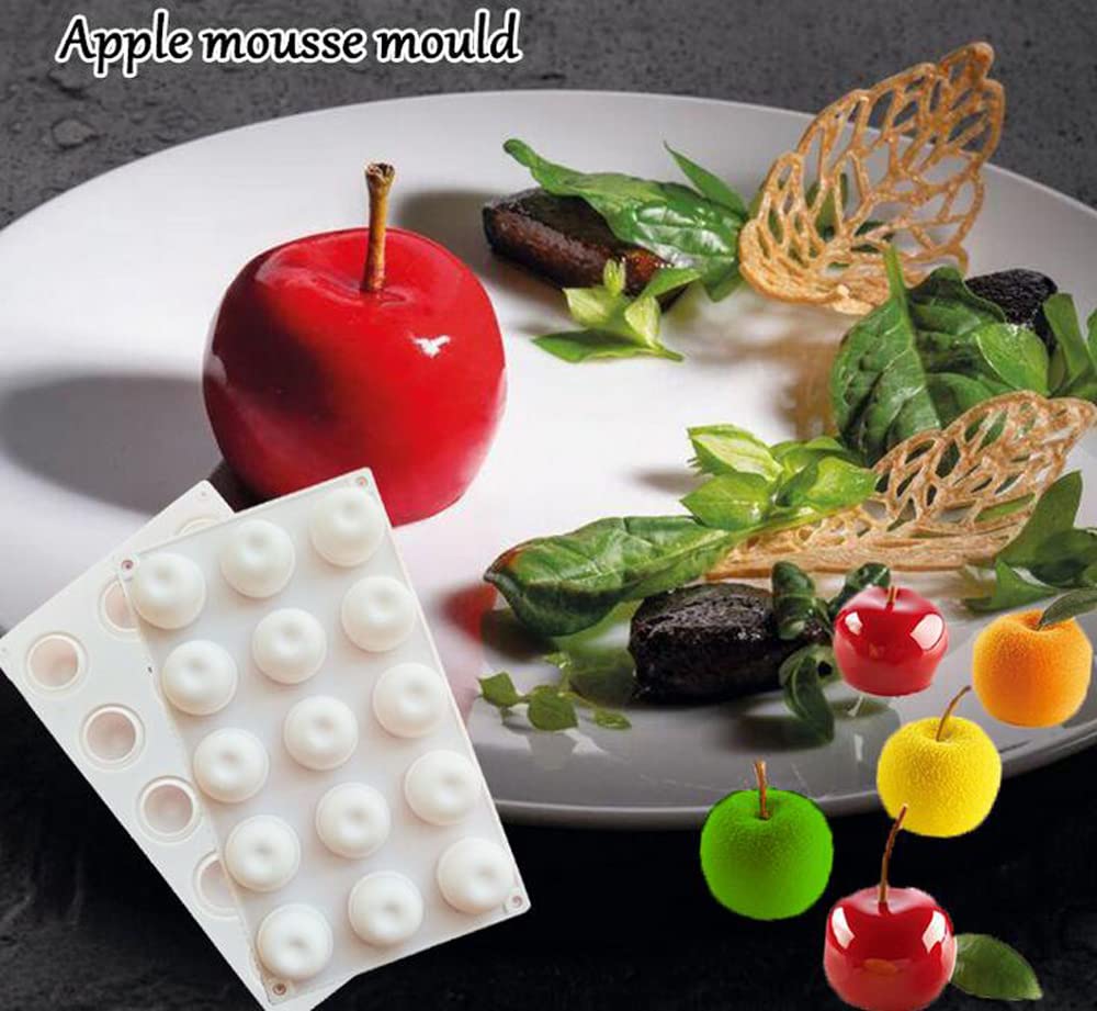 Silicone cake mold, bakeware, dessert mousse, DIY soap candle mold, 15 holes, apple