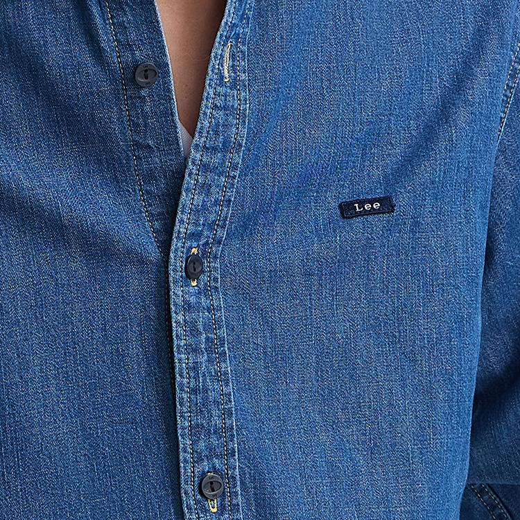 Lee Shirts Men's Lapel Moderate Denim LMT0111836VC00F