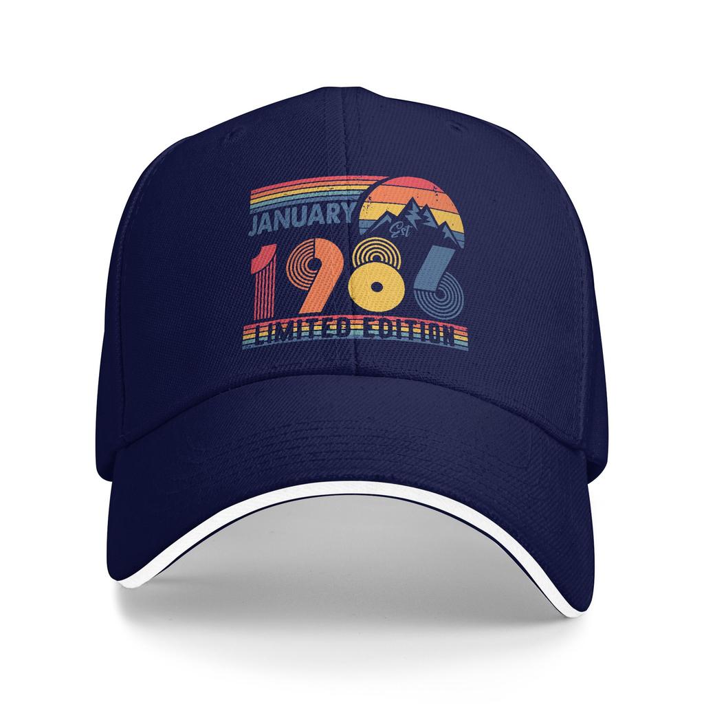 Summer Casual Baseball Cap Retro January 1986 Limited Edition 40 Year Old 40th Birthday Tennis Skate Trucker Hat For Couple