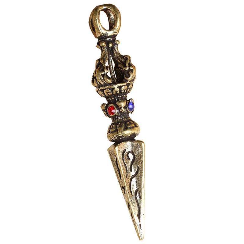 Pendentif Fait Main Pilon Religieux Pendentifs de Prière Pilon Vajra Bouddhiste Cuivre