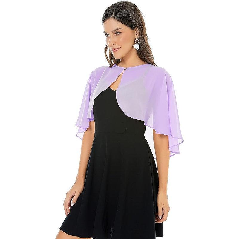 Summer Womens Chiffon Short Wrap Shawl With Single Button For Sun Protection And Bridal Accessories