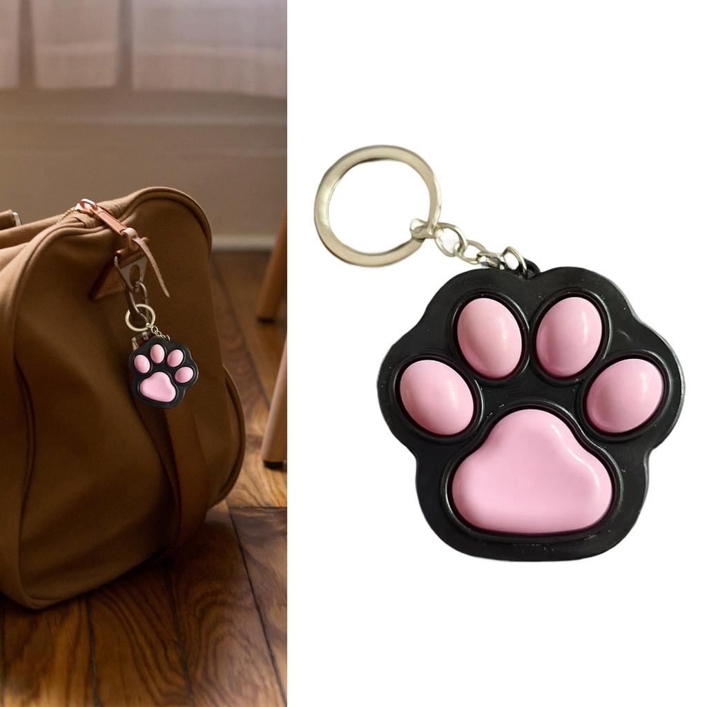 Lovely Claw Shape Stress Relief Keychain Portable Cat Paw Keyring for Anxiety Office Travel Accessories