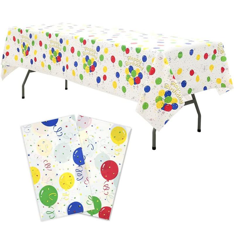 Happy Birthday Tablecloth Balloon Printed Disposable Waterproof Tablecloth Party Decoration Birthday Party Decoration