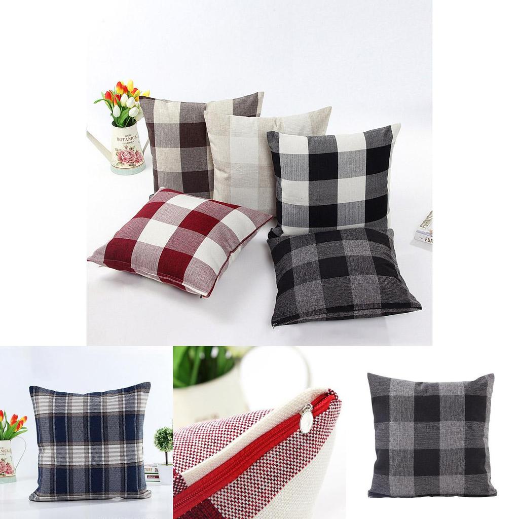 Lattice Cotton Linen Throw Pillow Case Cushion Cover With Premium Quality Material