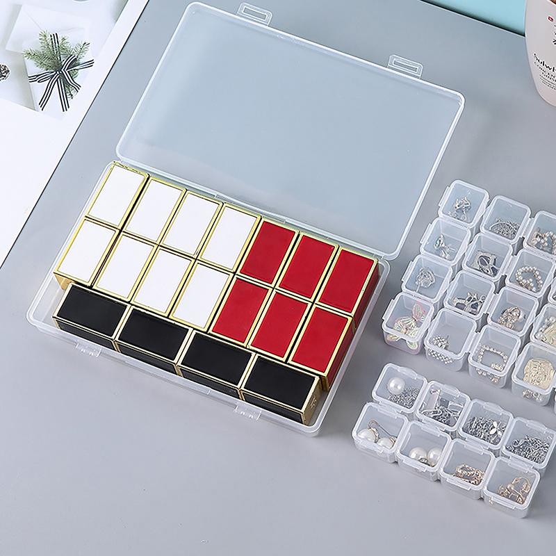 56/28 Fächer Transparente Schmuckaufbewahrungsbox Nail Art Ohrringe Ring Perlen Behälter Heimaufbewahrung Organisation