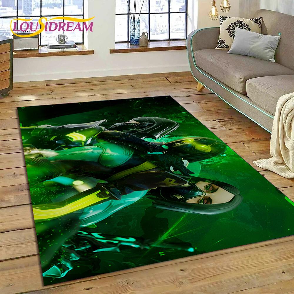 3D Nejnovější Kreslený Herní Koberec VALORANT pro Dekoraci Obývacího Pokoje Ložnice, Podlahová Rohožka Protiskluzová Dekorace pro Pohovku Rohožka Dárek Dítě