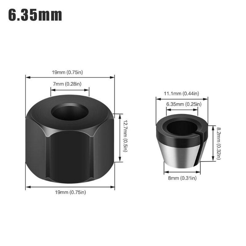 6mm 6,35mm 8mm kleštinové sklíčidlo Gravírovací stroj s maticovým adaptérem pro frézování bitů Příslušenství pro elektrické frézy