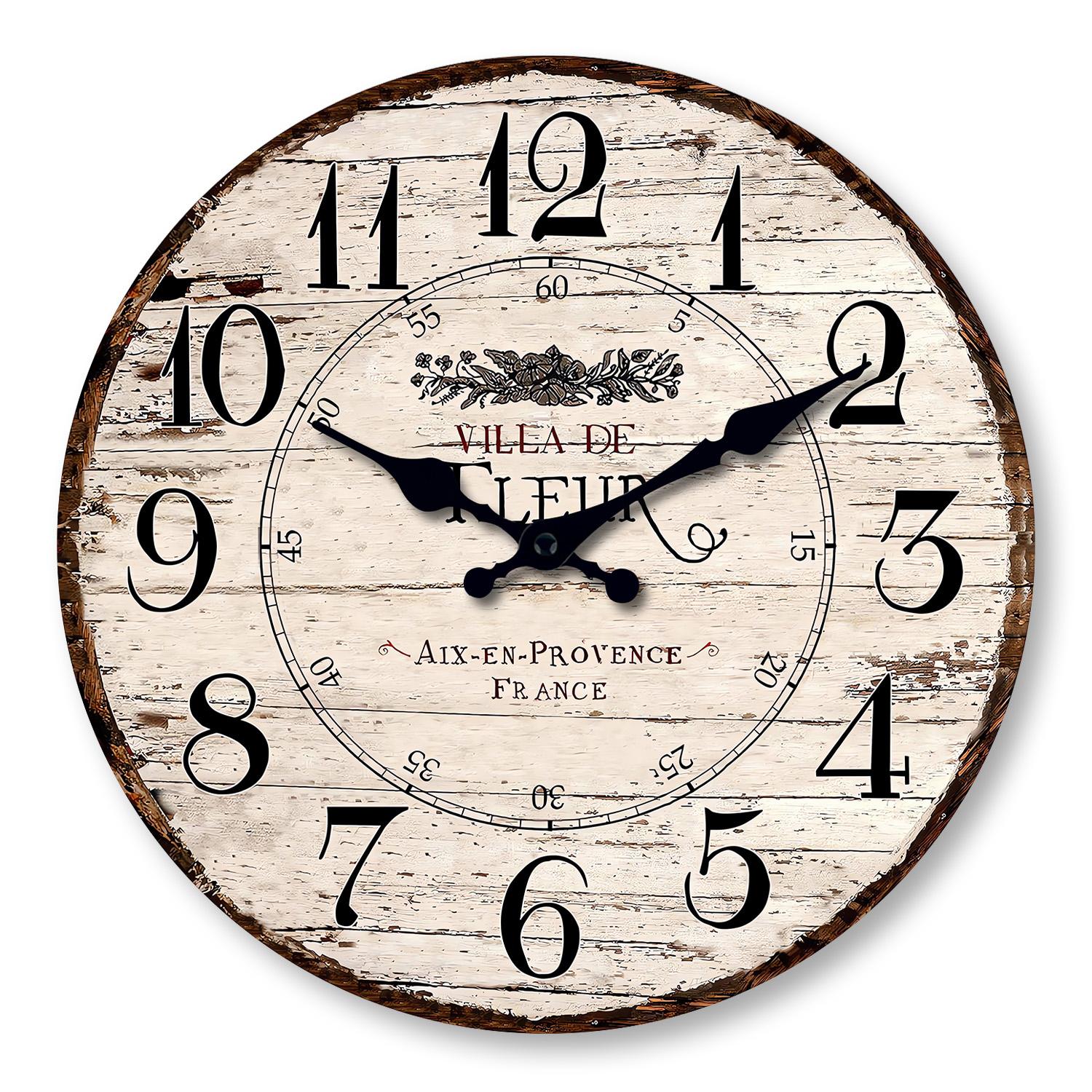 Linyi Toy White High-Quality 1Pc High-Quality Wooden High-Quality Wall High-Quality Clock, High-Quality French High-Quality Vintage High-Quality High-Quality