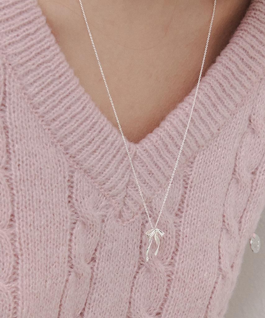 St.Scott London Ribbon Curve Long Necklace Stj-Nb1697Wg