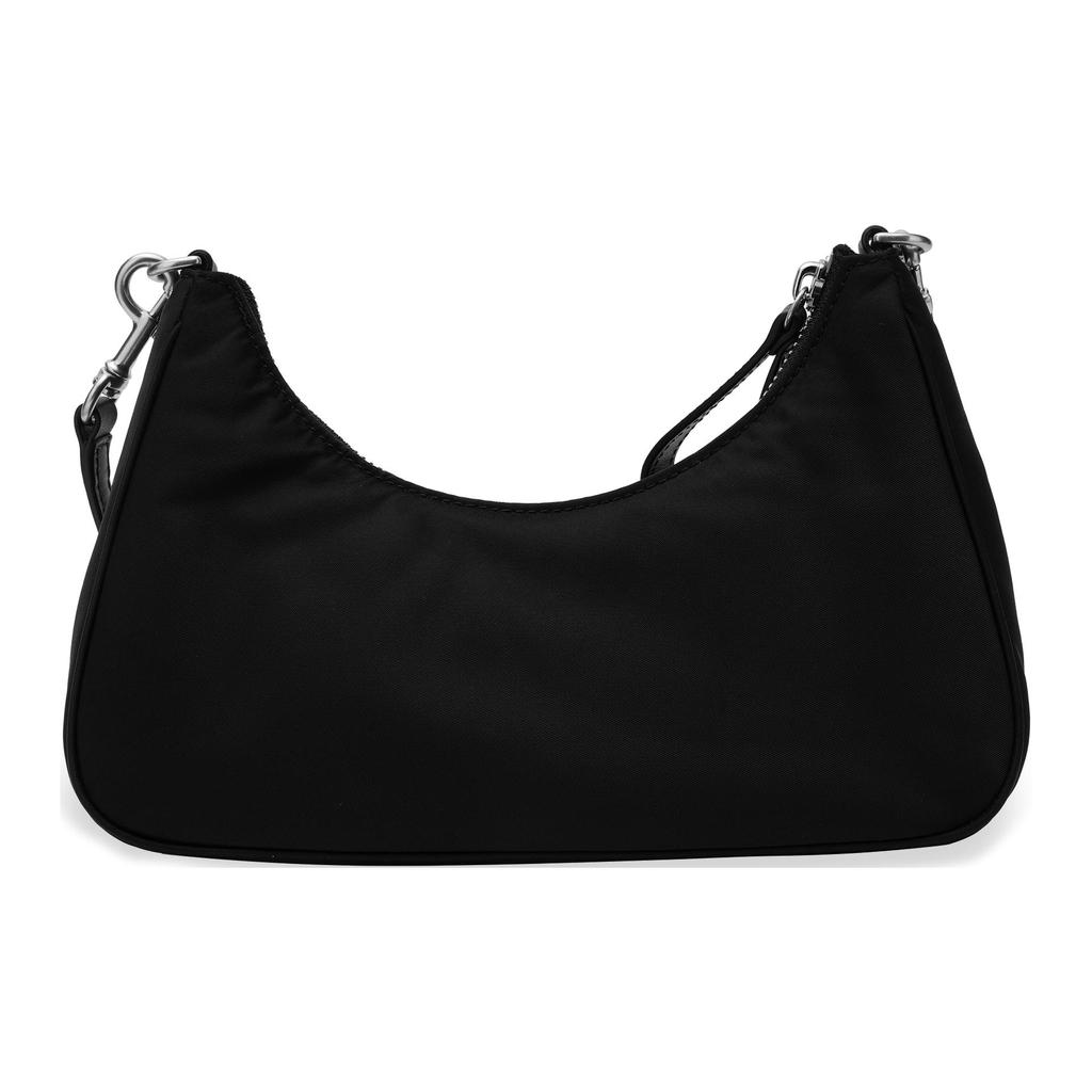 Tory Burch Mercer Silver Chain Zip Closure Double Shoulder Strap Nylon Tote Crossbody Bag Women bags Black 88885-001