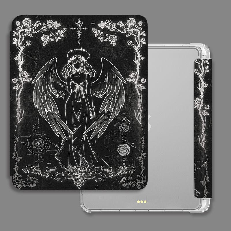 

Для iPad Air5 10.9 Новый высококачественный тройной чехол для iPad Pro11 Air1/2 9.7 с литературным креативным рисунком бабочки pro11 2022, тройной чехол с подставкой для карандашей iPad 2021 Gen9（10.2）