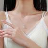 S925 Sterling Silver Water Drop Moissanite Necklace - Elegant Women's Light Luxury Clavicle Chain Gift.