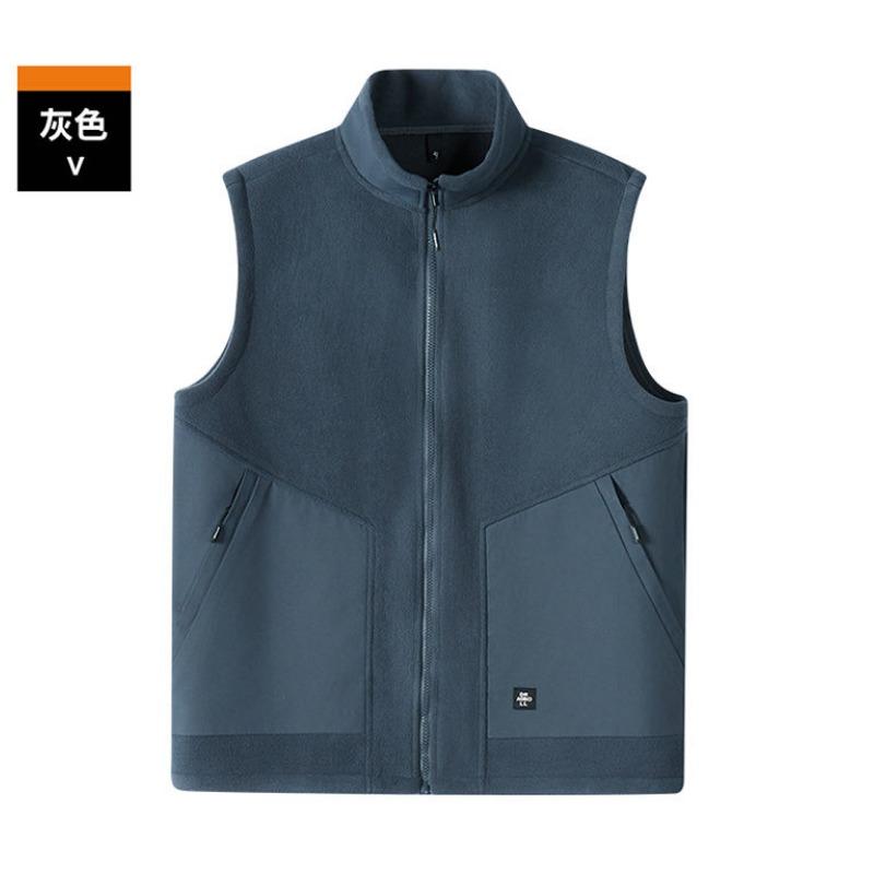 Polarfleece Weste Herren Herbst und Winter Fleece Outdoor-Sportarten Locker Große Größe Ärmellose Jacke